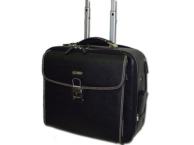 leather laptop trolley bag